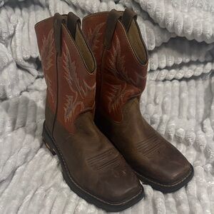 Ariat Boys Embroidered Square Toe Cowboy Boots
